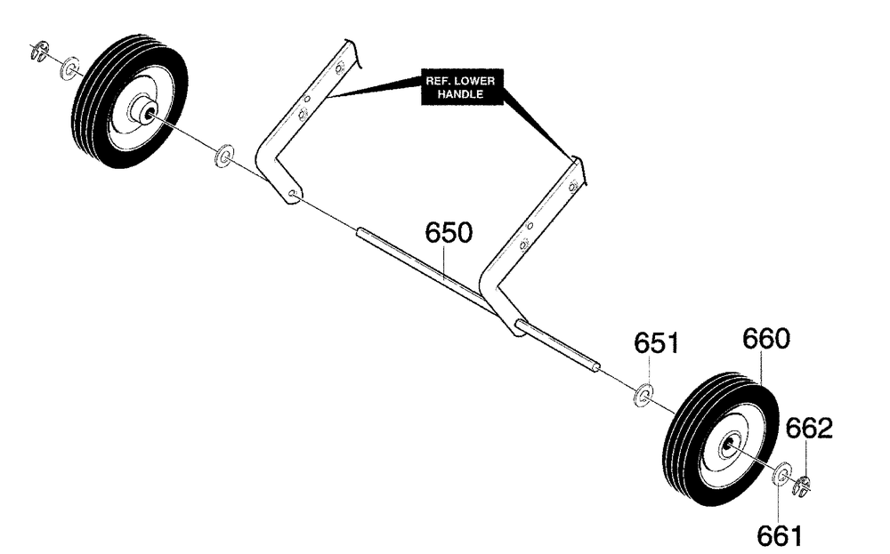 Wheels Diagram and Parts List for 621450X4E 2001 Briggs and Stratton Snow Blower